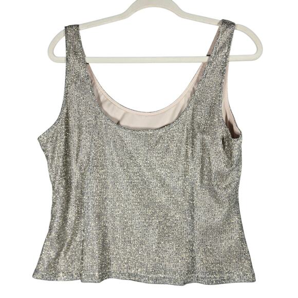 JS Collections Metallic Twin Set Womens 16 Silver Knit Party Formal Y2K Vintage - Picture 4 of 12